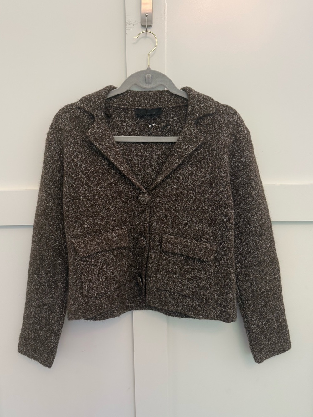 Zara Brown Tweed Cropped Blazer